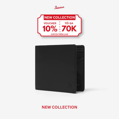 Ví Da Dáng Ngang Nam Nữ BAMA Basic Wallet Bóp Da Cao Cấp Unisex Bền Đẹp Nhiều Ngăn Dùng Hằng Ngày