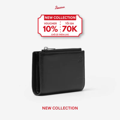 Ví Da Dáng Đứng Nam Nữ BAMA Compact Wallet Bóp Da Cao Cấp Unisex Bền Đẹp Nhiều Ngăn Dùng Hằng Ngày