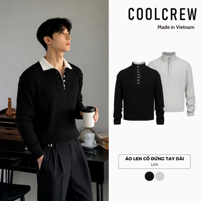 Áo Len Cổ Đứng Tay Dài 𝐂𝐎𝐎𝐋𝐂𝐑𝐄𝐖 Form Rộng Basic Phong Cách Hàn Quốc Unisex ALD144