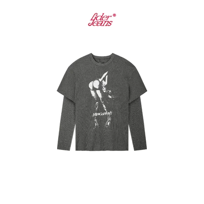 LIDER Jeans | Áo Len Dệt Tay Dài Raglan Unisex LIDER HIPSIDE DOUBLE SLEEVE KNIT TEE
