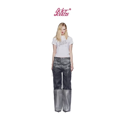 LIDER Jeans | Quần Jeans Washed Unisex Ống Lật LIDER ENIGMA METAL CUFFED JEANS