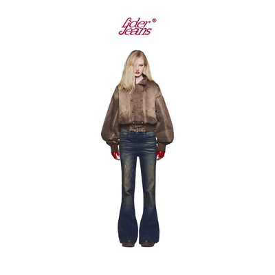 LIDER Jeans | Quần Jeans Ống Loe Unisex Washed Màu LIDER AGED FLARE JEANS