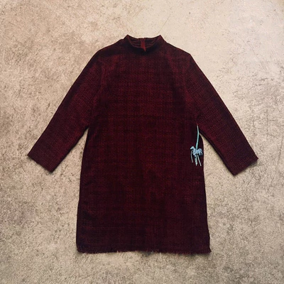 Áó dài cách tân YELLOW FLICKER vải tweed tặng kèm logo "Ngọ" unisex