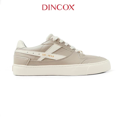 Giày Da Sneaker Nữ DC39 Light Cappuccino DINCOX Shoes Đế Bằng - Microfiber Leather