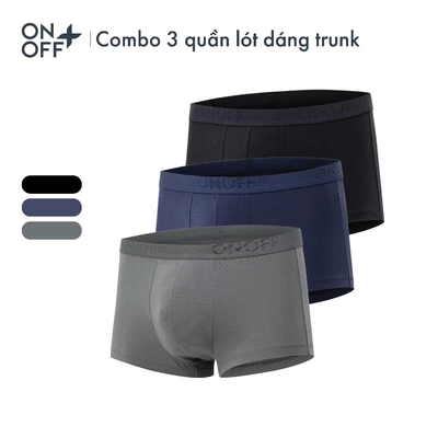 Combo 3 quần lót sịp nam trunk Cotton Spandex lành tính mềm mịn thấm hút nhanh - ONOFF 18UO24A317