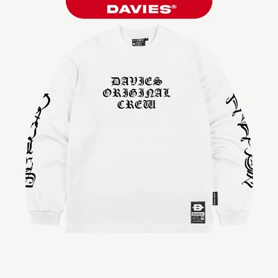 Áo tay dài nam nữ form rộng DAVIES thiết kế hình in tay bo chun màu trắng Vesper Runes Regular Long Sleeve Tee | D-T68-T