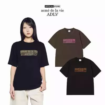Áo thun ADLV NOISE BOX dáng classic màu Đen/Nâu đậm - Hàng chính hãng