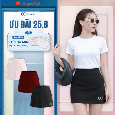 (Tặng túi mini) Chân Váy Thun ECOCHIC B238 Basic Logo In Nhiệt Chất Liệu Cao Cấp Mềm Mịn Thoáng Mát