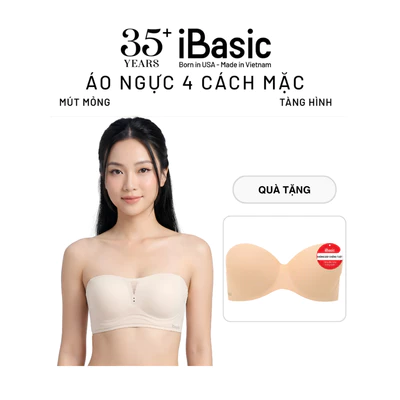 Áo ngực su quây mút mỏng chống tuột Multiway iBasic không gọng cup ngang tặng kèm dây vai trong BRAW093