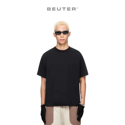 BEUTER Áo Thun Nam Boxy Fit Basic Màu Đen Tay Ngắn Cao Cấp Đứng Form Siêu Tôn Dáng Dễ Phối Đồ Chất Liệu Siêu Thoáng Khí