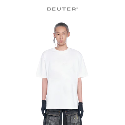 BEUTER Áo Thun Trơn Ngắn Tay Unisex Classic T-shirt Form Classic Fit Màu Trắng Dày Dặn Thoáng Khí