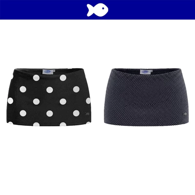 Chân váy ngắn lưng thấp ôm dáng DKMV sẵn quần trong hoạ tiết chấm bi đa dạng đính logo cá inox Minuet Skirt | K-V22