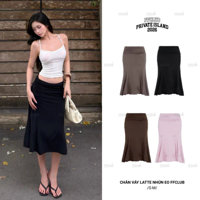 FFCLUB -  CHÂN VÁY LỬNG LATTE NHÚN EO TÔN DÁNG