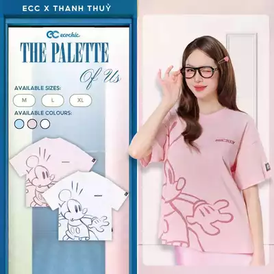 Áo Phông Boxy ECOCHIC TS028 Hình In MICKEY Chính Hãng Bản Quyền Disney Chất Liệu Cotton Cao Cấp