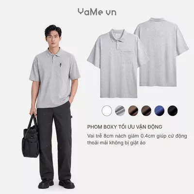 Áo Polo vải dày đứng phom, 100% sợi bông, phom rộng F4 - The Worker 005 24813 |YaMe|