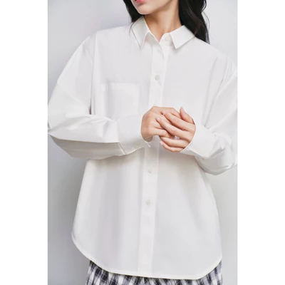 LIBÉ WORKSHOP - Áo sơ mi dáng oversize màu trắng 7758