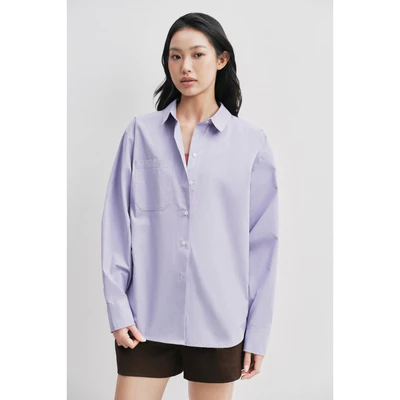 LIBÉ WORKSHOP - Áo sơ mi dáng oversize màu tím 7810