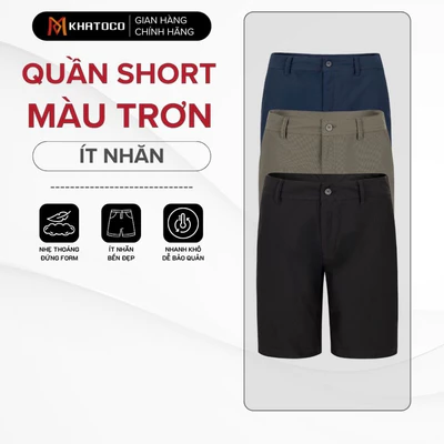 Quần short nam KHATOCO Regular Fit nhẹ, thoáng, ít nhăn, giữ form tốt, bề mặt vải bền đẹp mã 22884