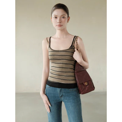 RUBIES Punk Top - Áo Thun Nữ Dáng Ôm 2 Dây Đôi Cổ U