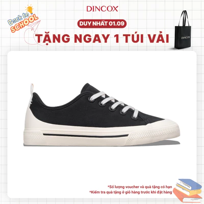 Giày Sneaker Vải Canvas Unisex Chính Hãng DINCOX C20 Black Sang Trọng Tinh Tế Đơn Giản