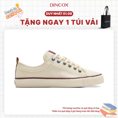 Giày Sneaker Nữ Nam Cổ Thấp Vải Canvas Unisex C40 Off/white Dincox Đơn Giản Tinh Tế Shoes Đế Bằng