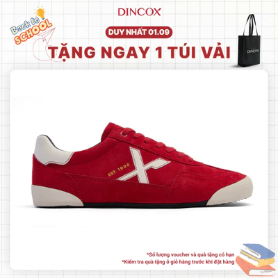 Giày Sneaker Nam Nữ Dincox DC47 RED Micro Suede Thời Thượng Shoes Đế Bằng, Bền Và Nhẹ Hơn