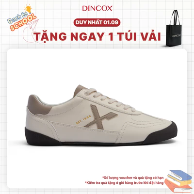Giày Sneaker Da Nam Nữ Dincox DC47 BEIGE/TAUPE Shoes Đế Bằng, Bền Và Nhẹ Hơn