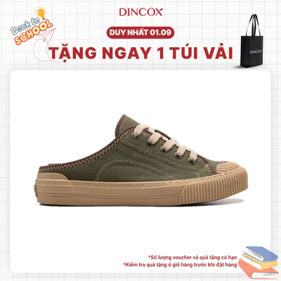 Giày Sục Đạp Gót Mules Vải Sneaker Unisex E10 Matcha DINCOX Tăng Chiều Cao 4cm