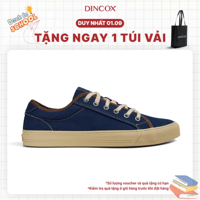 Giày Thể Thao Nam Nữ, Giày Sneaker Vải Canvas, Giày Thời Trang, Dincox E12 Dark Navy