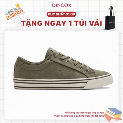 Giày Sneaker Nam Cổ Thấp Canvas DINCOX E12 MOSS LINE - Giày Vải Unisex Thời Trang Basic
