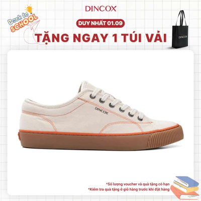 Giày Sneaker Vải Canvas Unisex E18 Natural DINCOX Đơn Giản Hiện Đại