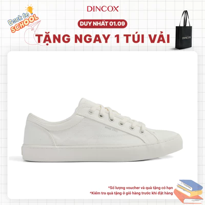Giày Sneaker Vải Canvas Nam Nữ E18 White Dincox Shoes - Giày Trắng Đi Học