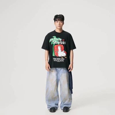 QUẦN WIDE LEG U2M2 - WIDE LEG WASH KIỂU XANH 