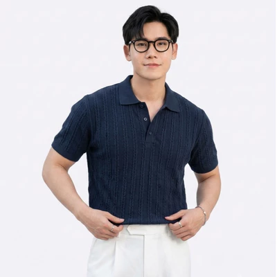 Áo Polo dệt kim ZUTEE sớ vải len thừng, phối Raglan, vải cotton chải kĩ mềm mịn không bai xù