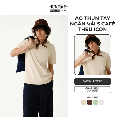 [ĐƠN 699K TẶNG VỚ] Áo Thun Tay Ngắn Vải S.Café Thêu Icon Form Fitted - Routine 10S25TSS006