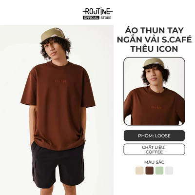 [ĐƠN 699K TẶNG VỚ] Áo Thun Tay Ngắn Vải S.Café Thêu Icon Form Loose - Routine 10S25TSS008