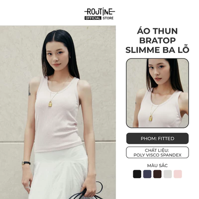 Áo Tanktop Ba Lỗ Nữ Có Mút Ngực Form Fitted - Routine 10S26TTOW027
