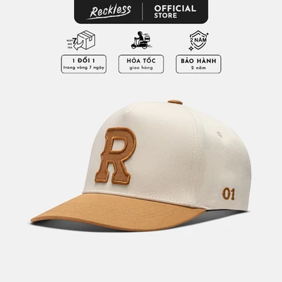 Mũ/Nón Snapback Form Đứng Lưỡi Cong Khóa Snapback Reckless Signature Logo, Vải Kaki Cotton, Artwork Thêu 3D