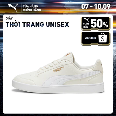 Giày Thời Trang PUMA Unisex Shuffle Warm White-White-Gold Màu Trắng