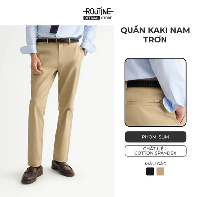 [UP TO 20%++] Quần Kaki Nam Trơn Form Slim - Routine 10S25PCA001
