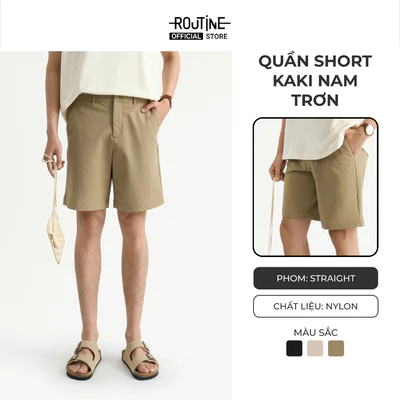 [ĐƠN 699K TẶNG VỚ] Quần Short Kaki Nam Trơn Form Straight - Routine 10S25PSH007