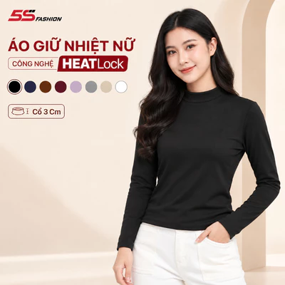 [SVIP X 5S] Áo Giữ Nhiệt Nữ Extra-warm 5S FASHION Lót Bông Nỉ Cực Ấm, Trơn Basic 01-W0AGNR5011