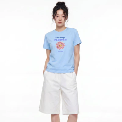 Áo thun Nữ Baby fit Graphic Tee LIMEORANGE