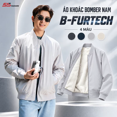 [GIÁ MỞ BÁN]Áo Khoác Bomber Nam B-FurTech 5S FASHION Lót Lông Dày Dặn, Ấm Áp, Thiết Kế Basic Dễ Mặc M0AKB26013