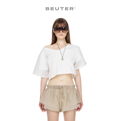 Áo Croptop Nữ Joie Trắng Ngà Áo Thun Tay Ngắn Dáng Ngắn - BEUTER® x PALLADIUM WMNS ‘JOIE’ CROPPED T-SHIRT - IVORY WHITE