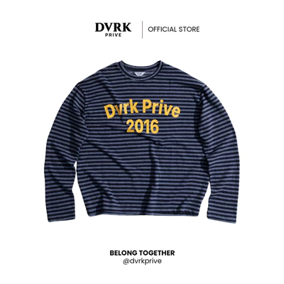 Áo Thun Tay Dài Nam Nữ Form Loose DVRK Privé 2016 Sọc Ngang Phông Dài Tay Thoáng Mát Cao Cấp  Mang tinh thần retro đặc t