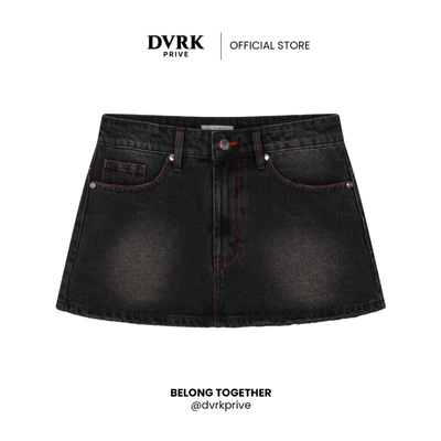 Chân Váy Jeans Ngắn Nữ Dáng Chữ A DVRK Privé Vải Denim Cao Cấp Basic Local Brand Chính Hãng
