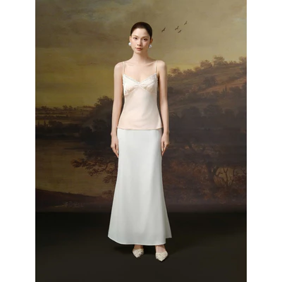 RUBIES Emily Skirt - Váy Dài Nữ Vải Lụa Satin Dáng Đuôi Cá