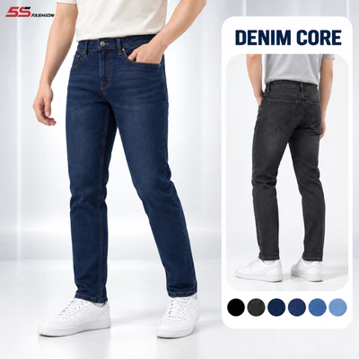 Quần Jean Nam DENIM CORE 5S FASHION Phom Slimfit Thiết Kế Basic Nhiều Màu M0QJE26018