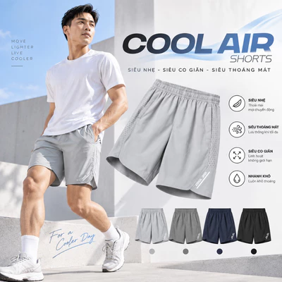 Quần short nam COOL AIR SHORTS TORANO thể thao vải gió, siêu nhẹ, thoải mái BW600